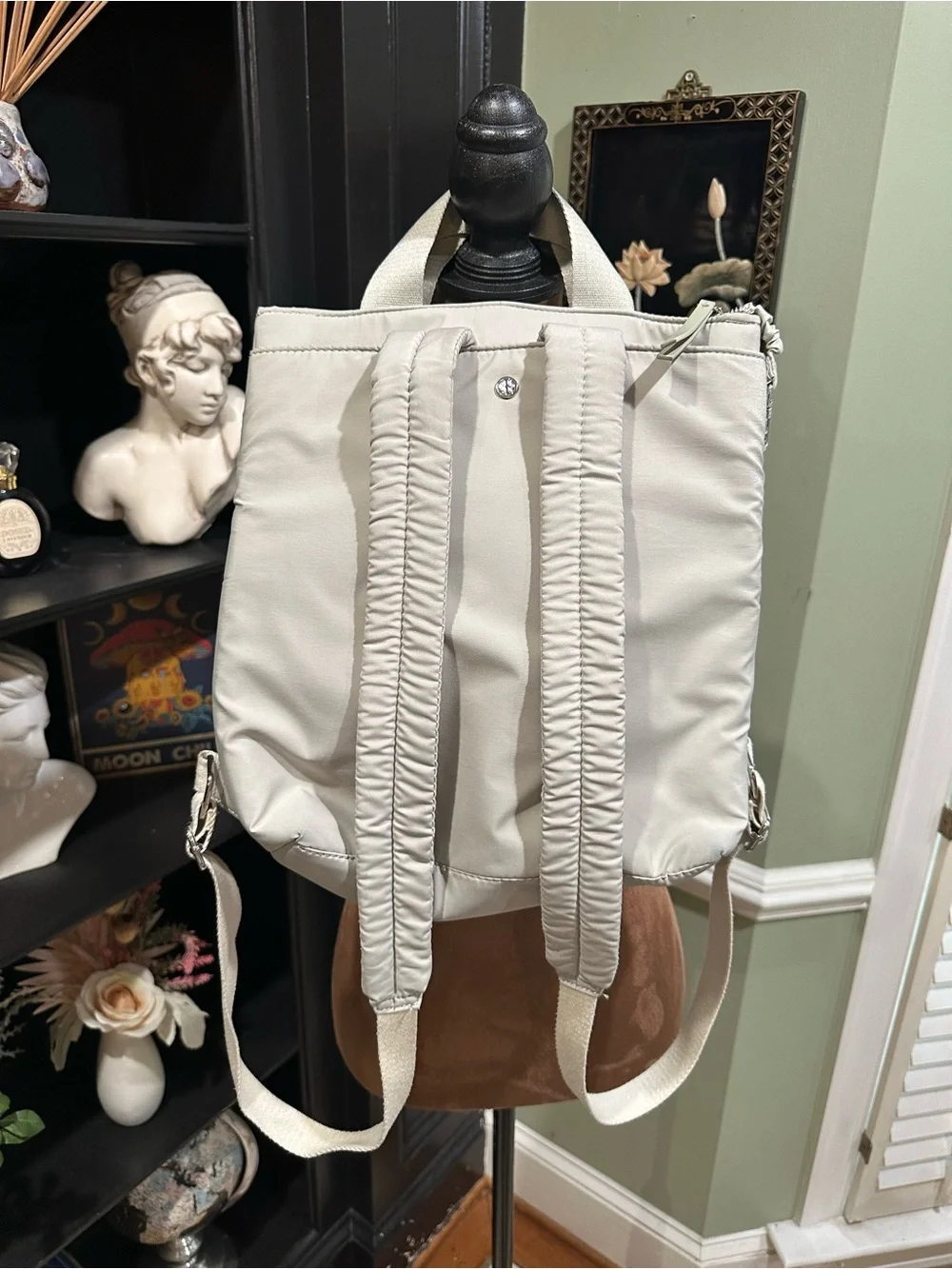 House of Harlow 1960 Quilted Gray Backpack – Gold Hardware